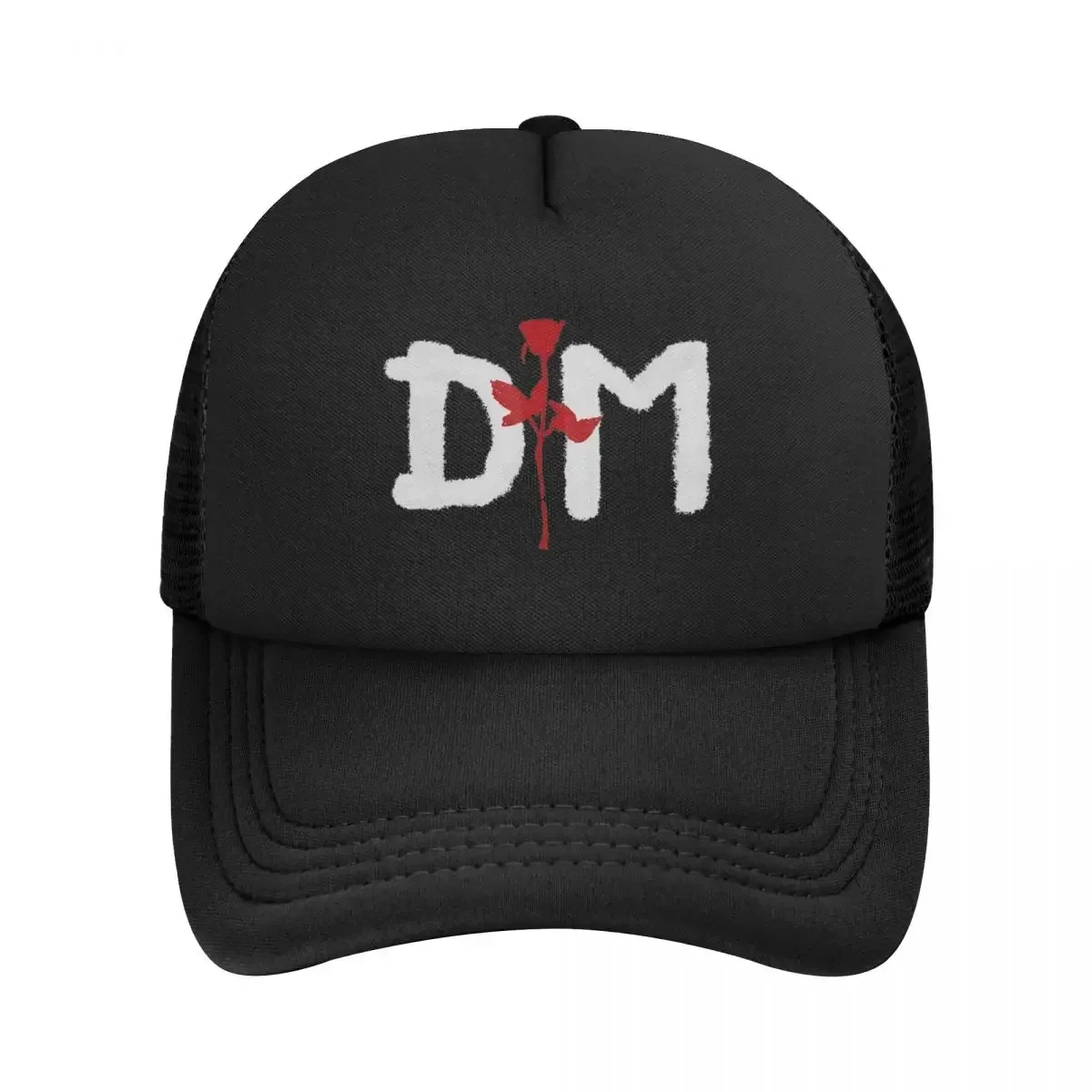 Red Rose Center Mesh Baseball Cap Men Women Hip-Hop Trucker Hat Depeches Mode Hat Adjustable Polyester  Hats High Quality