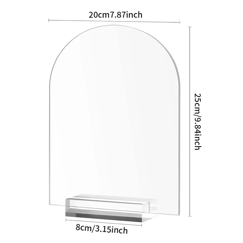 2Pcs Blank Acrylic Sign With Stand Arch Clear Table Sign Acrylic Sheet For Wedding Table Number Menu Sign Wedding Party Supplies