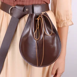 Medieval Faux Leather Men's Bag Viking Style Vintage Belt Pouch Dice Bag For Larp Ren-faire Drawstring Bag Middle Ages