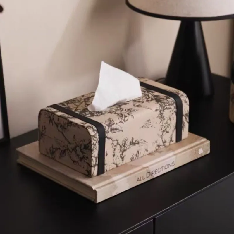 

Leather Tissue Box Rectangular Tissue Case Luxury Elegant Table Napkin Storage Boxes Aesthetic Pull Out Napkin Organizer Cases