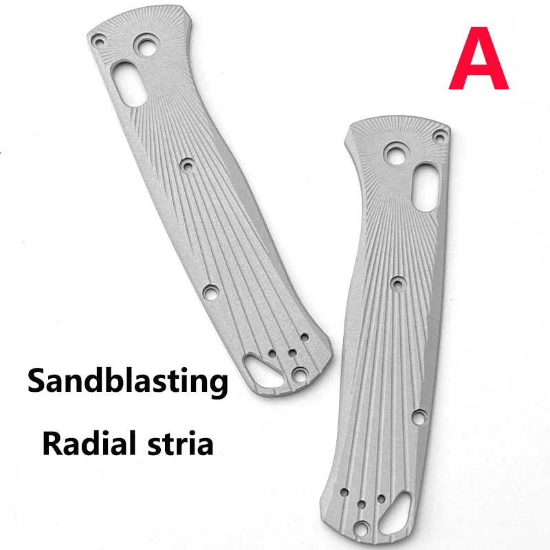 6 Pattens Aluminium Alloy Folding Knife Scale Handle Grip Patches for Benchmade Bugout 535 Knives No-Slip Shank DIY Make Replace