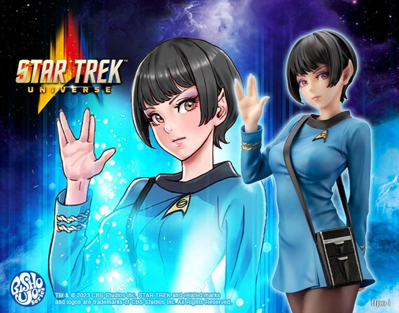 22cm anime star trek a figura vulcan cientista série bishoujo estátua oficial médico 1/7 suporte modelo brinquedo boneca figura de ação