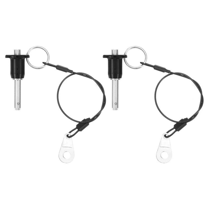 

Quick Release Pin Set(2Pcs), 1/4" X 1 Ball Locking Pins With Push Button Stainless Steel Ring Handle Wire
