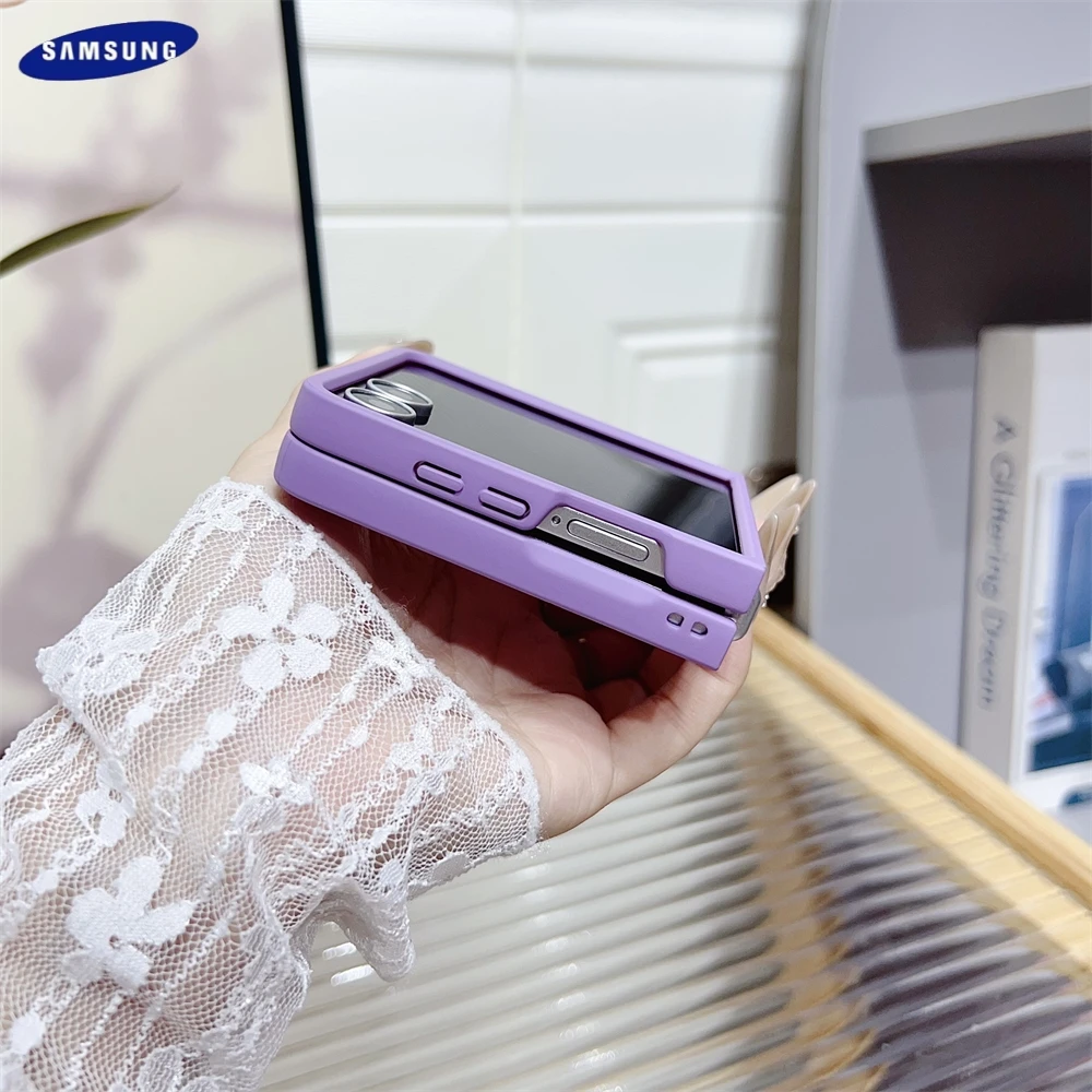 Luxe Kleurverloop Weave Patroon Zachte Telefoon Case Voor Samsung Galaxy Z Flip 7 6 5 4 3 5G Set Schokbestendige Beschermende Achterkant