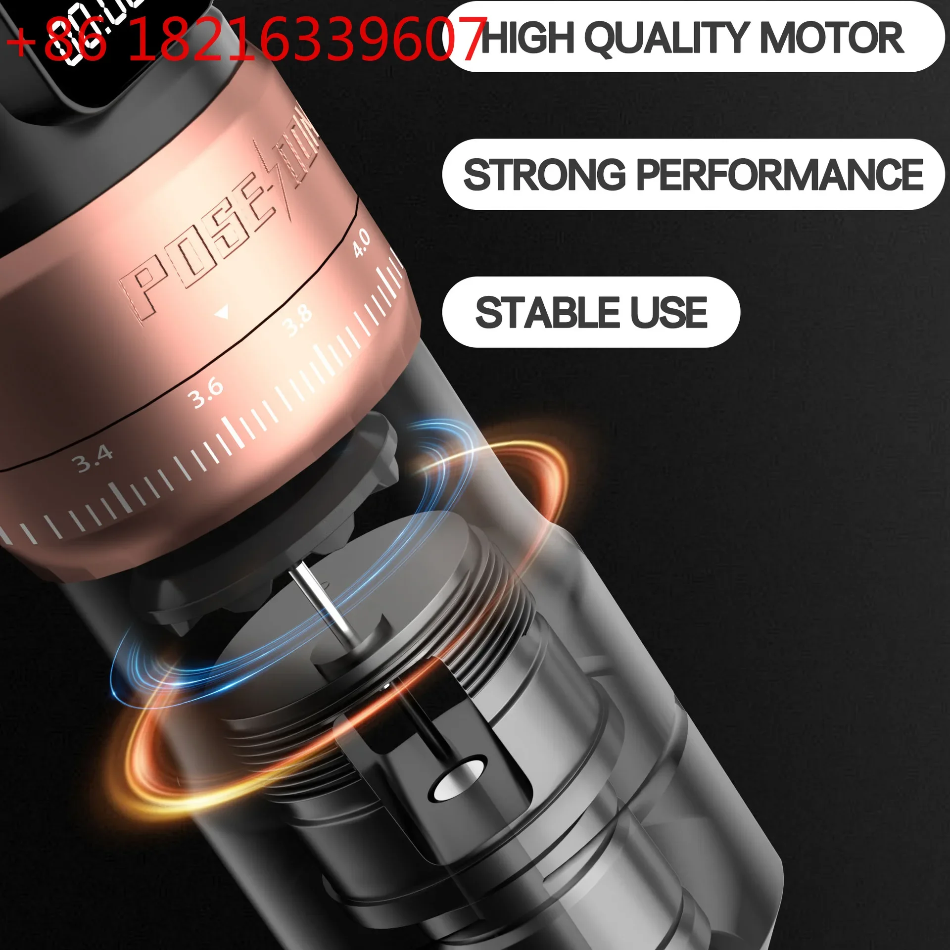 YAO Poseidon adjustable stroke wireless tattoo pen, motor tattoo machine dual battery integrated PSESOON cross-border new model