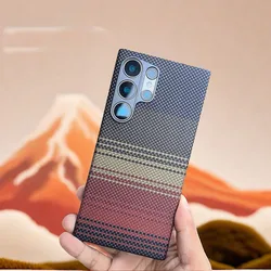 Real Pure Carbon Fiber Cover For Samsung Galaxy S25 S24 S23 Ultra Case Aramid Fiber Ultra Thin Cover With Magnetic for Magsafe