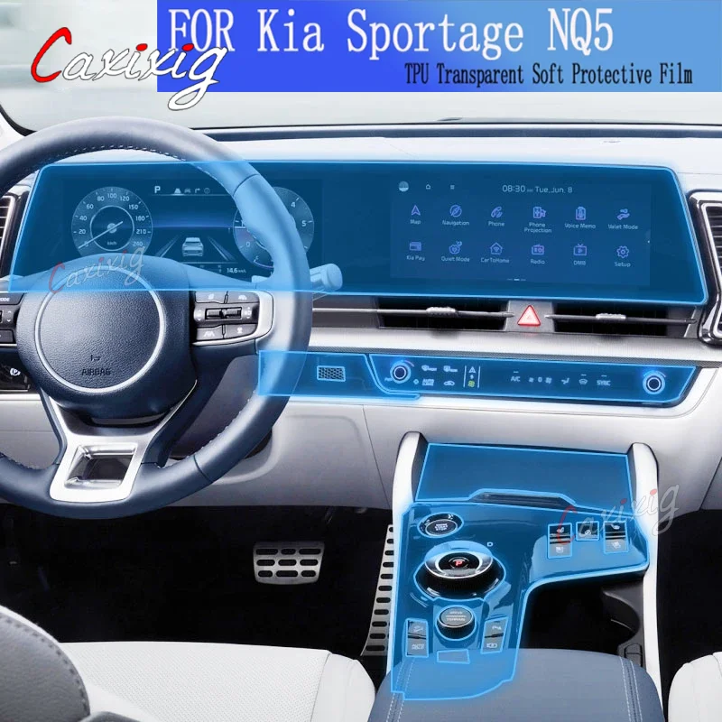 For Kia Sportage NQ5 2022-2023 Car Interior Center console Transparent TPU Protective film Anti-scratch Repair film Accessories