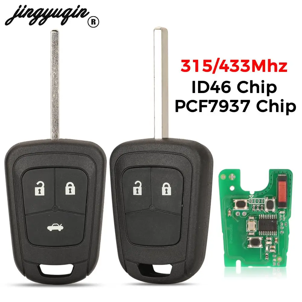 

jingyuqin 315/433MHz Remote Key PCF7937 Chip For Opel ASTRA J 4 IV /INSIGNIA ZAFIRA C MOKKA Vauxhall CHEVROLET AVEO CRUZE MALIBU