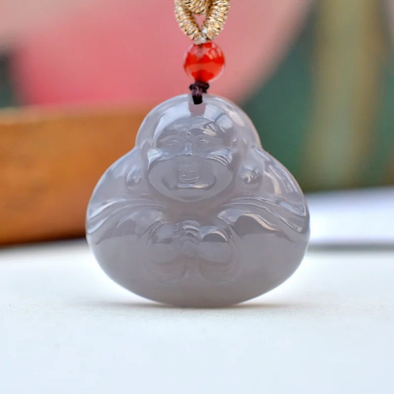 

Изысканный кулон-подвеска с изображением Будды из нефрита Хэтянь, в этническом стиле, модный и универсальный.