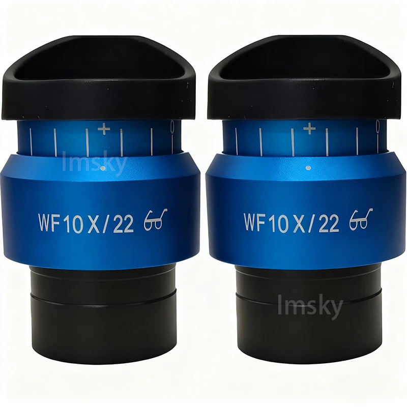 조정 가능한 디옵터 접안 렌즈 WF10X VOF 22mm 23mm 24mm 스테레오 현미경 용 하이 아이 포인트 FMC 광학 렌즈 30mm 장착 크기