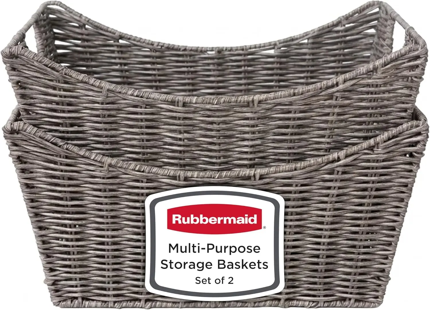 

Set of Two Multi Purpose Dark Gray Woven Resin Storage Baskets for Indoor or Outdoor Organization