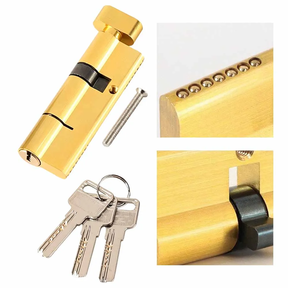 Enhanced Security Copper Cylinder Lock for Euro Profile Doors 90mm Length 30mm 60mm Eccentric Offset Brass Core