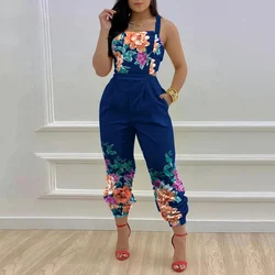 Women Leggings Jumpsuit Fashion Butterfly Print Crisscross Lace Up Details Backless Long Jumpsuit New Spring/Summer 2023