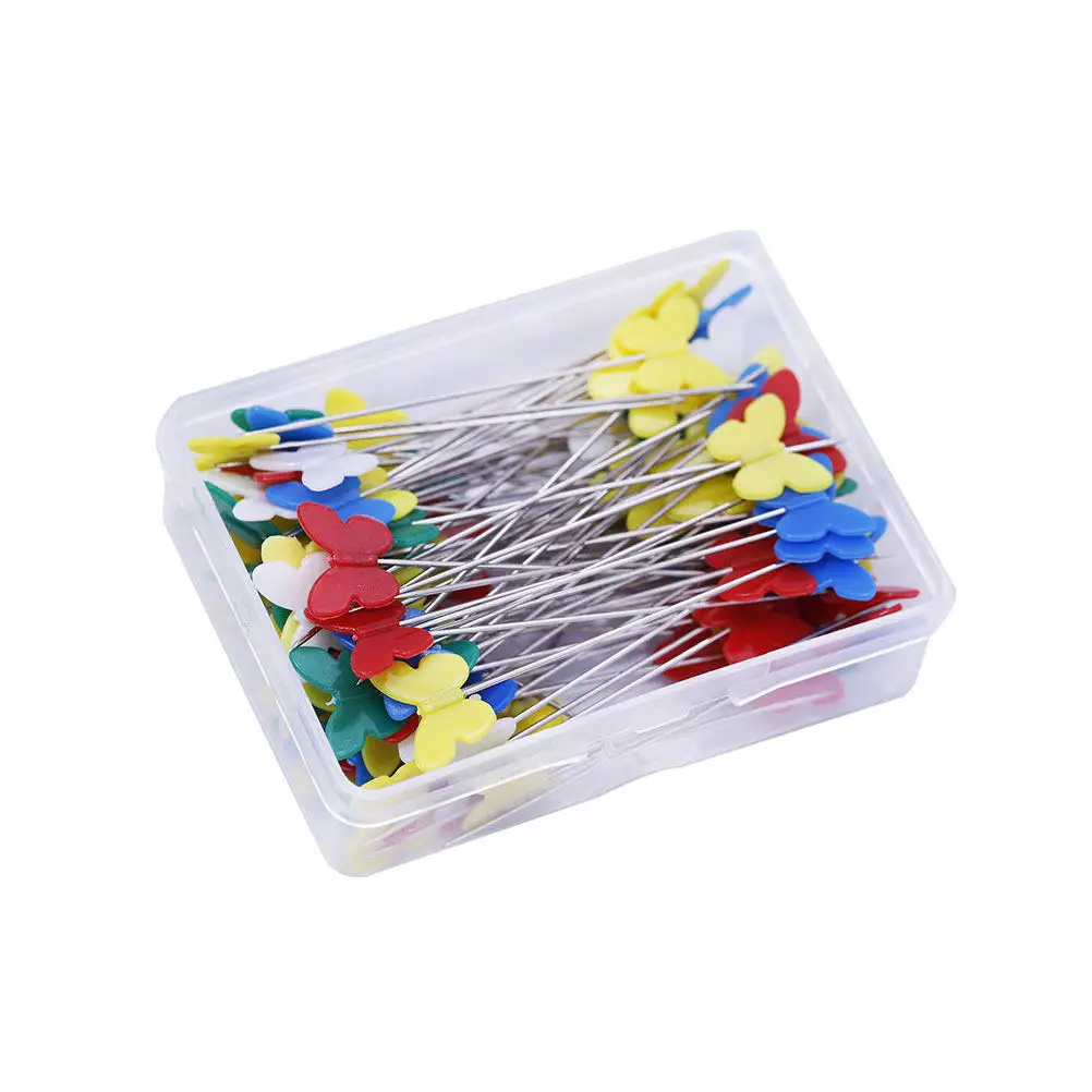 

100Pcs Dark Color Flower Head Pins Plum Fixing Location Sewing Craft Stationery DIY Fixing Pins Flower Head