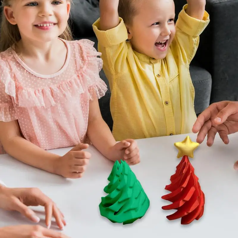 Christmas Tree Spiral Cone Passthrough Christmas Tree Sculpture Spiral Cone Fidget Toy Red Green Infinity Spiral Tree Funny