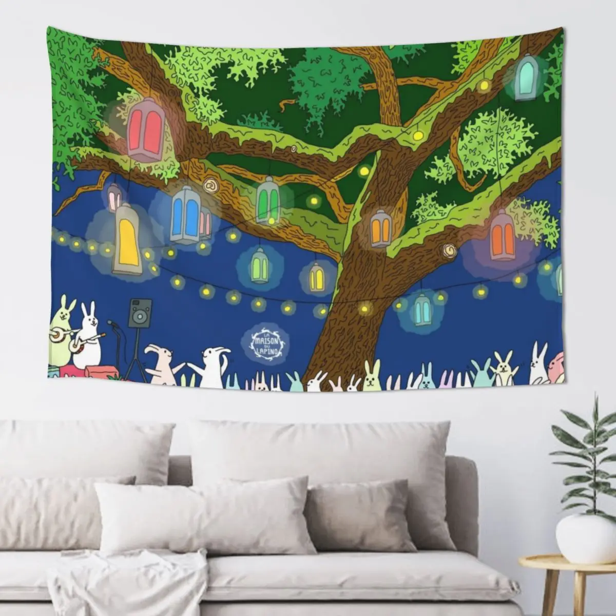 

Dancing under lights of night Tapestry Bedrooms Decorations Aesthetic Room Decorations Wall Hanging Decor Wall Art Tapestry