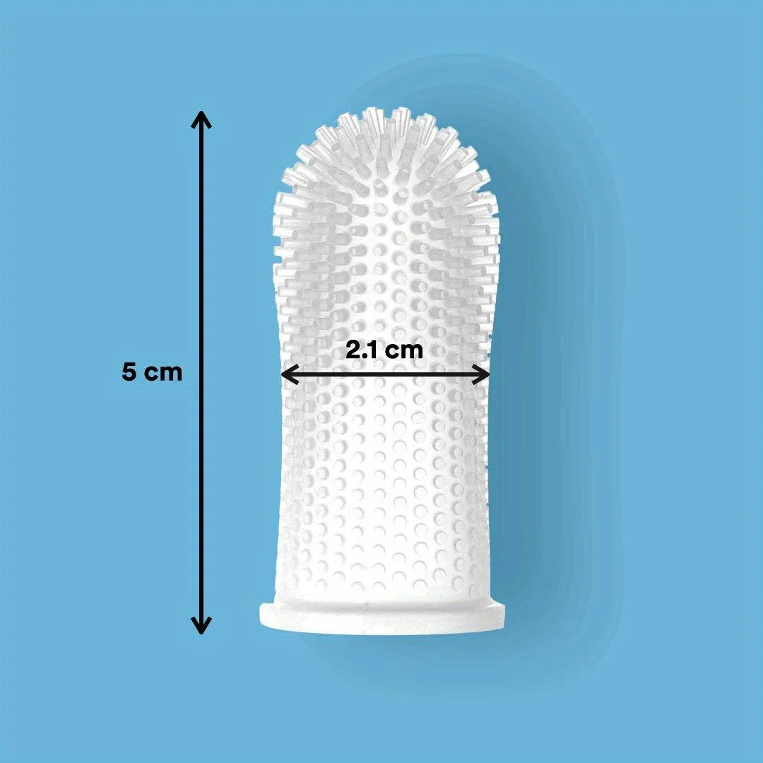 Dog Toothbrush, 360º Dog Tooth Brushing Kit, Cat Toothbrush, Dog Teeth Cleaning, Dog Finger Toothbrush Blue 2-Pack 4