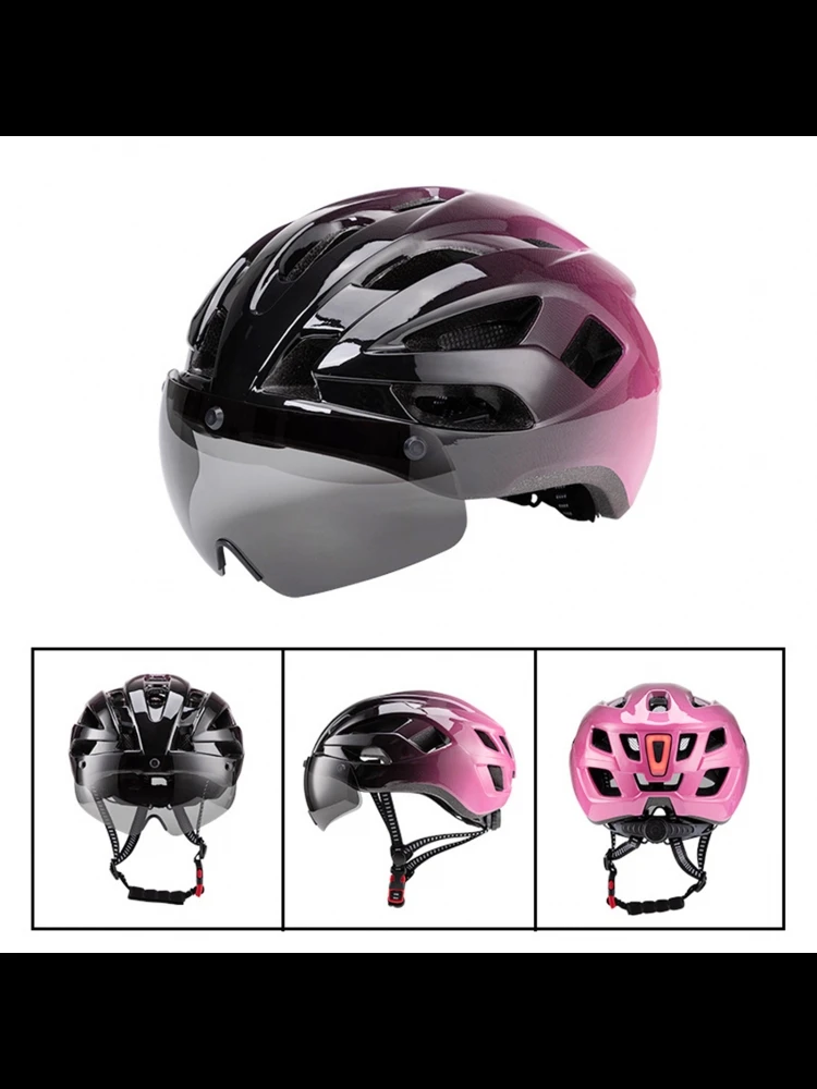 AliExpress Bike Helmets with LED Tail Light for Women Magnetized Goggles Universal Bike Helmet PC EPS Integral for Road Mountain Bikes