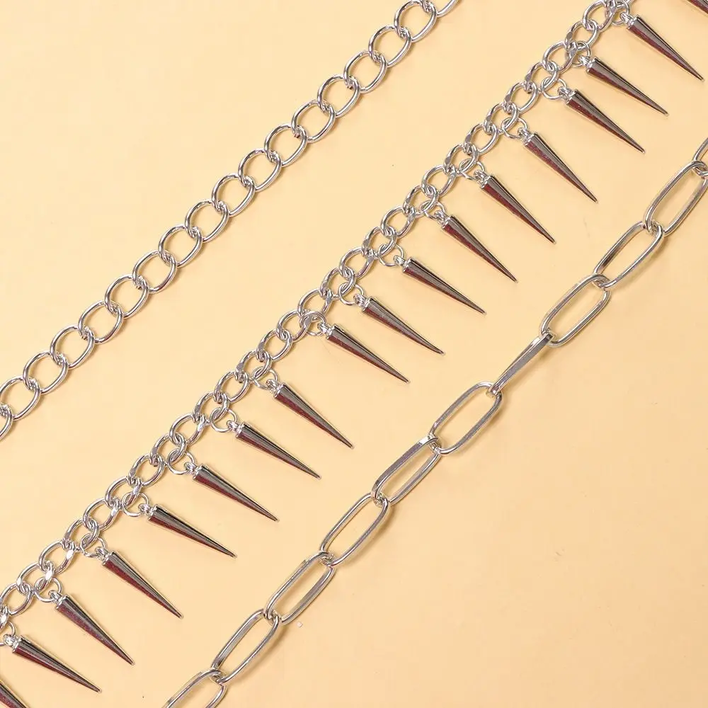 패션 메탈 해골 허리 체인 힙합 고딕 태슬 청바지 체인 멀티 레이어 하라주쿠 팬츠 체인 여성용