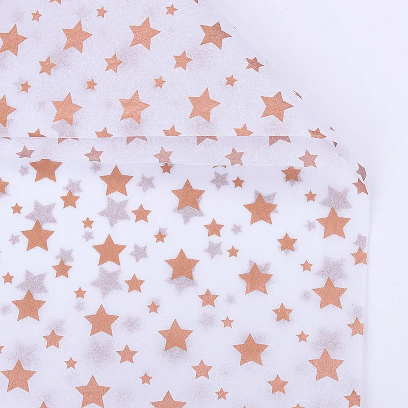 20sheets/pack 50x70cm Star Moon Rose Gold Print Tissue Papers Flower and Gift Wrapping Papers Handmade Craft Papers