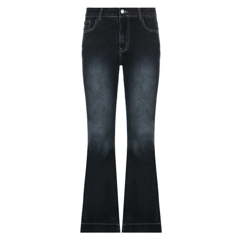 New Flare Jeans Women\'s Low Waist Trousers Vintage Aesthetic Denim Pants Streetwear Mom Casual Korean Fashion Y2k Jeans
