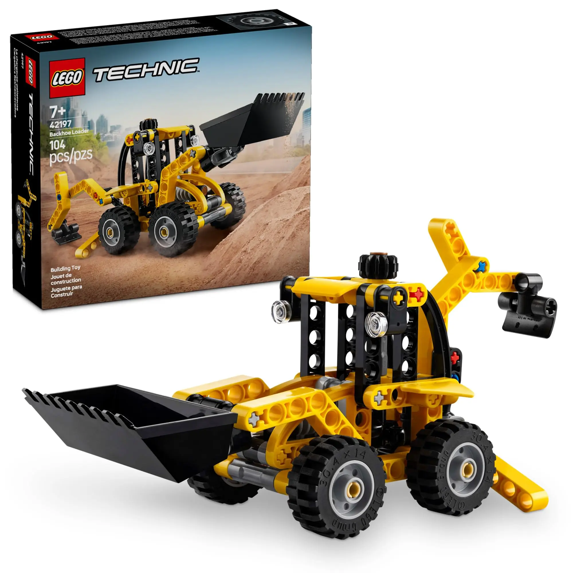 

LEGO Technic Экскаватор-погрузчик Строительная игрушка Набор строительных игрушек Поспользуемый задний экскаватор, совок и аутригеры 42197 104 шт.