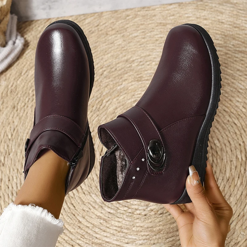 Women Flats Ankle Chelsea Boots Casual Warm Cozy Walking Shoes 2024 Winter New Trend Fashion Dress Boots Sport Mujer Zapatillas