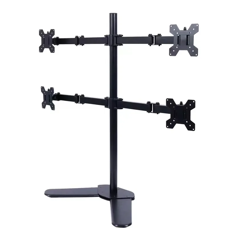 

Mction Fully Adjustable Dual Arm Desk Stand Mount Steel Construction Vertical LCD 2 Screens Display for Gaming Office