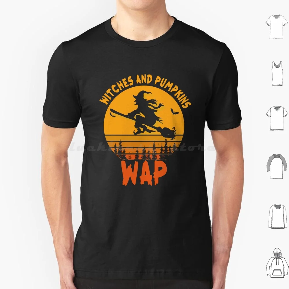 Wap Witches And Pumpkins Retro Halloween T Shirt 6xl Cotton Cool Tee Wap Witches And Pumpkins Retro Halloween Witches And