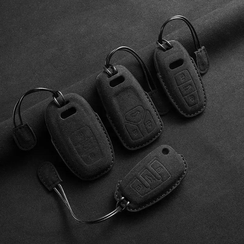 Funda de gamuza para llave de coche, carcasa protectora para Audi A3 B9 A6 C8 A7 S7 A8 D5 S8 Q5 Q7 Q8 SQ8 TT e-tron RS6 RS7