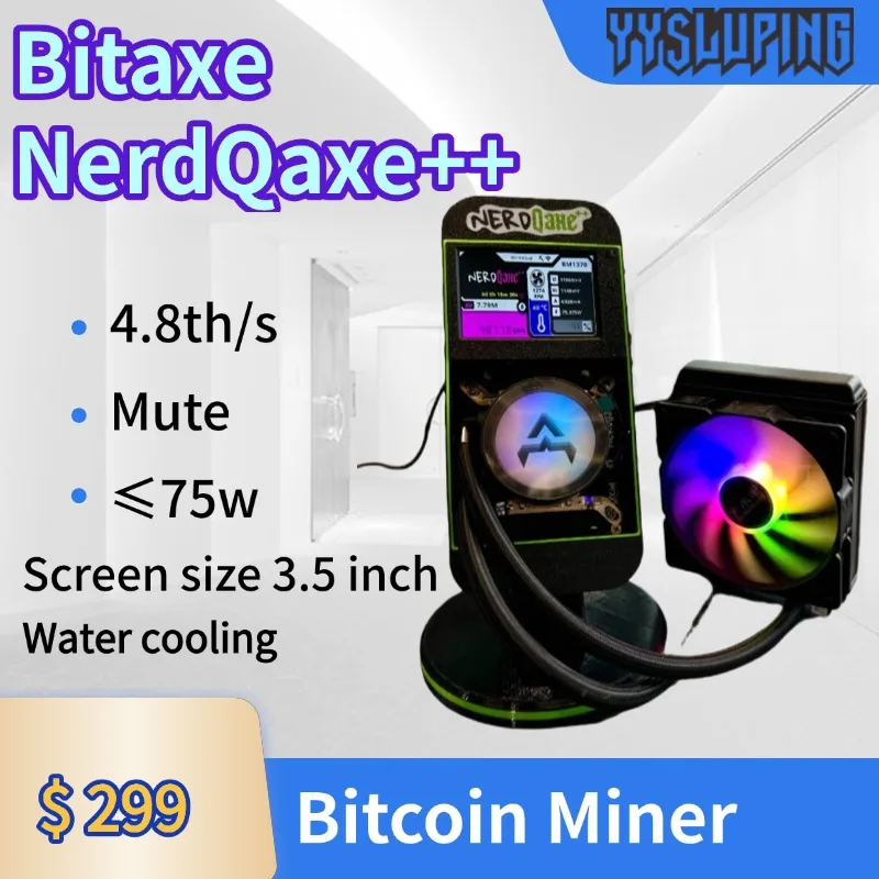 Bitaxe Gamma 601 NerdQaxe++Bitcoin عامل منجم تبريد الهواء وتبريد المياه اختياريًا