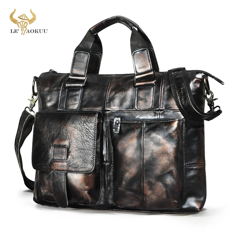 

Best Quality Leather Antique Design Travel Business Executive Briefcase Laptop Case For Men Messenger Portfolio Tote Bag B260