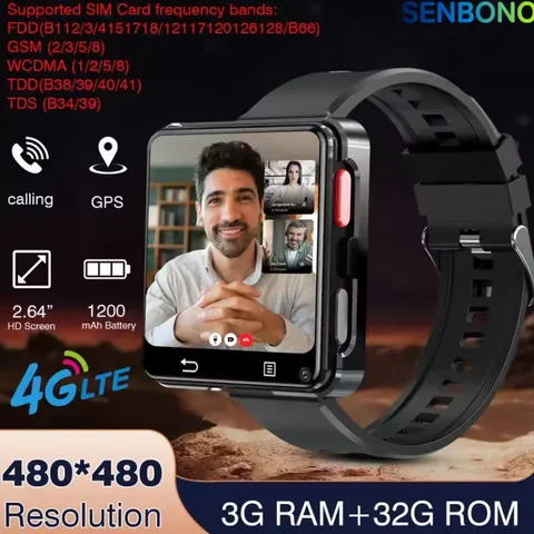 DM100 4G LTE Smart Watch With 3G RAM 32G ROM 5MP Camera 2700mah Battery 2.86 inch IPS Screen Fitness Sports Sim Card Smartwatch