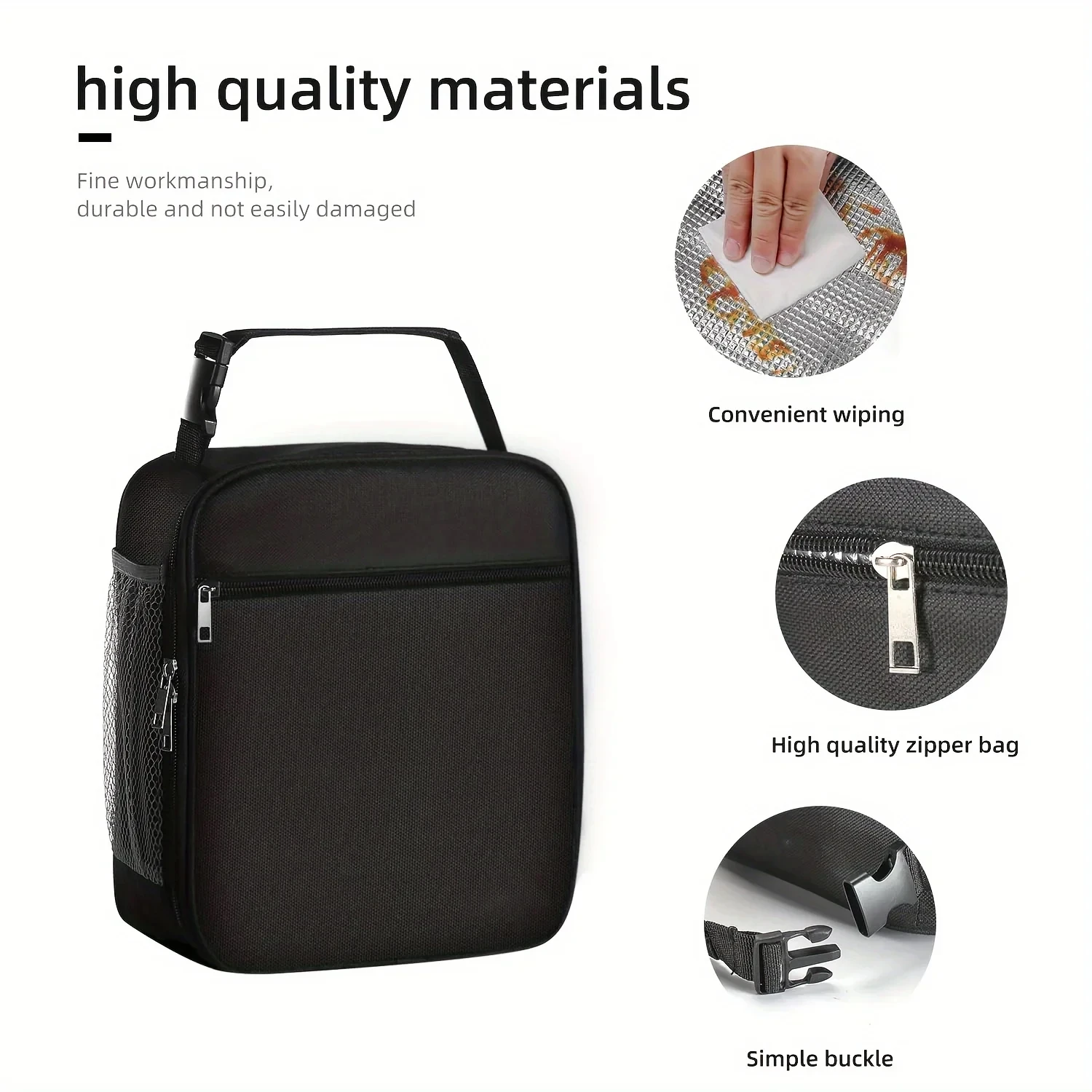 Neue isolierte Lunchtasche mit großer Kapazität, verdickte, wasserdichte, tragbare Lunchbox-Tasche aus Aluminiumfolie für Studenten, Büroangestellte – Detail 8