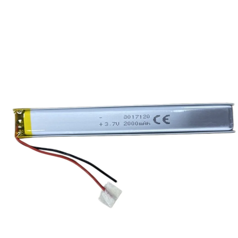 8017120 3.7V 2000mAh Polymer Lithium Battery  Rechargeable Battery for Induction Clothes Rail LED Lights and Keyboard