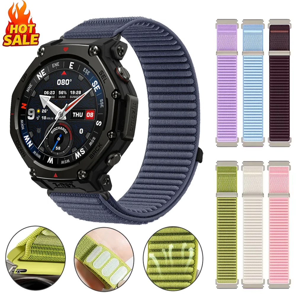 18mm 20mm 22mm Nylonarmband für Amazfit Active 2 3/Bip 6/Balance 2 3 Atmungsaktives Armband für Amazfit T-Rex3 Pro Ersatzarmband