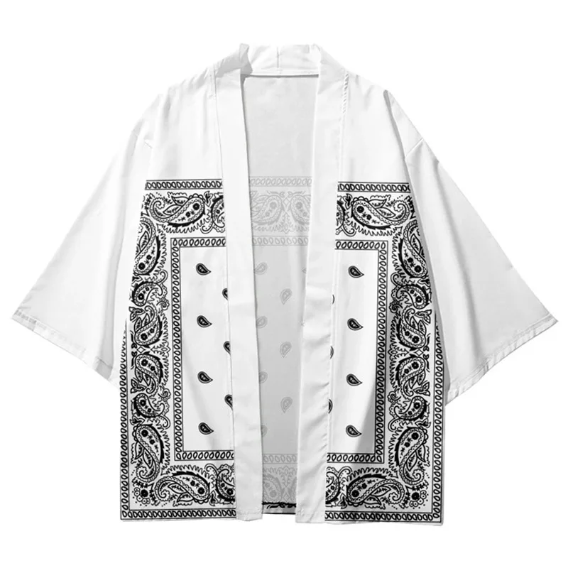 Fashion Traditional Asian Clothing for Women and Men Cardigan Kimono Patchwork Flower Print Shirts Yukata
