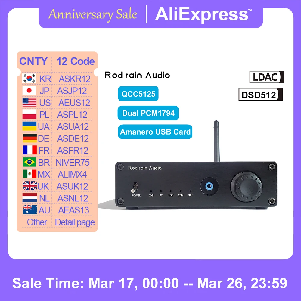 ตรวจสอบและแนะนำ Rod Rain Audio Dual PCM1794 DAC สำหรับผู้ที่ต้องการเสียง HIFI คุณภาพสูงผ่าน LDAC และ USB แบบครบวงจร
