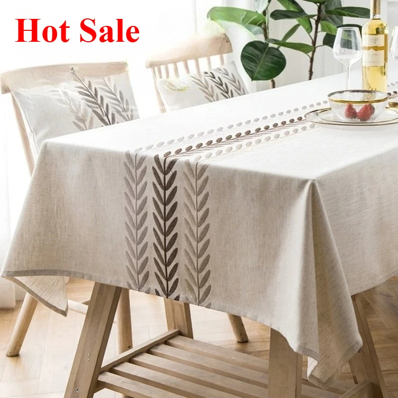 

2025 New nordic tablecloth fabric imitation cotton and linen small fresh coffee table simple dining table rectangular tablecloth