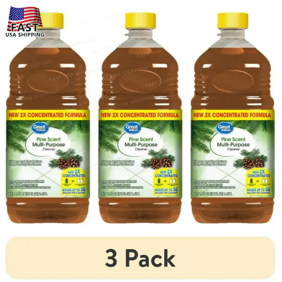 

3 упаковки многоцелевого очистителя Great Value Pine Scent 56 жидких унций