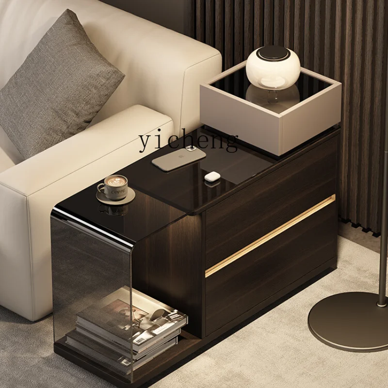 

ZC Minimalist Side Table Sofa Side Cabinet Small Coffee Table Living Room Removable Corner Table