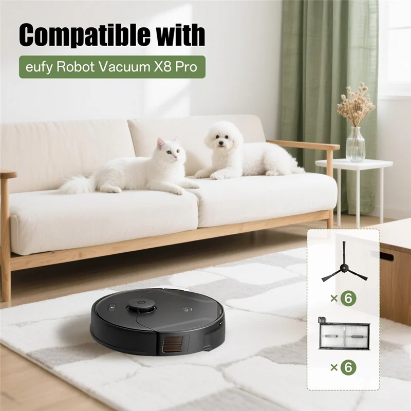 

TCF-For Eufy X8 Pro Replacement Filters Eufy Replacement Brushes Eufy X8 Robot Vacuum Brush