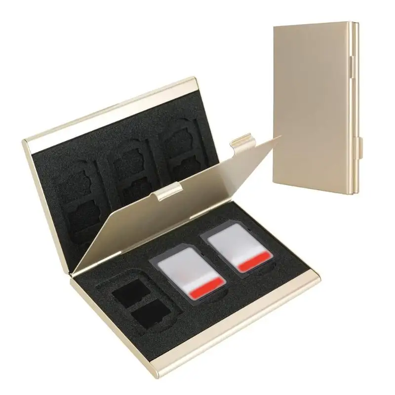 R53C Portable Memory Card Holder Aluminum Alloy Elegant Design Hard Shell for IDs
