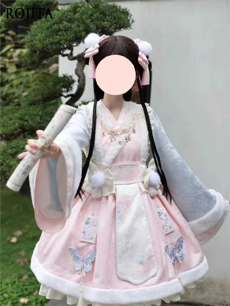 

Autumn and Winter Long Sleeve Dress New Year Lolita OP Chinese Style Performance Costume for Women Lolita Dress and Headwear
