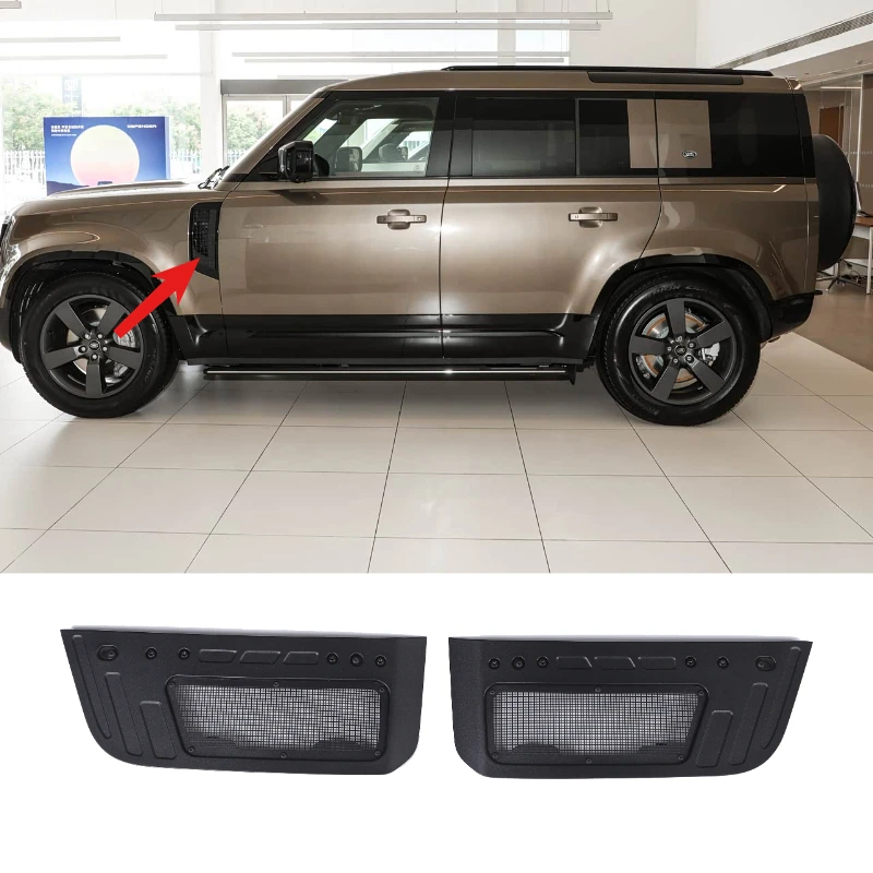 

For Land Rover Defender 90 110 130 20-25 Black Car Fender Air Intake Insect Net Extension Panel Cover Trim Car Accessories