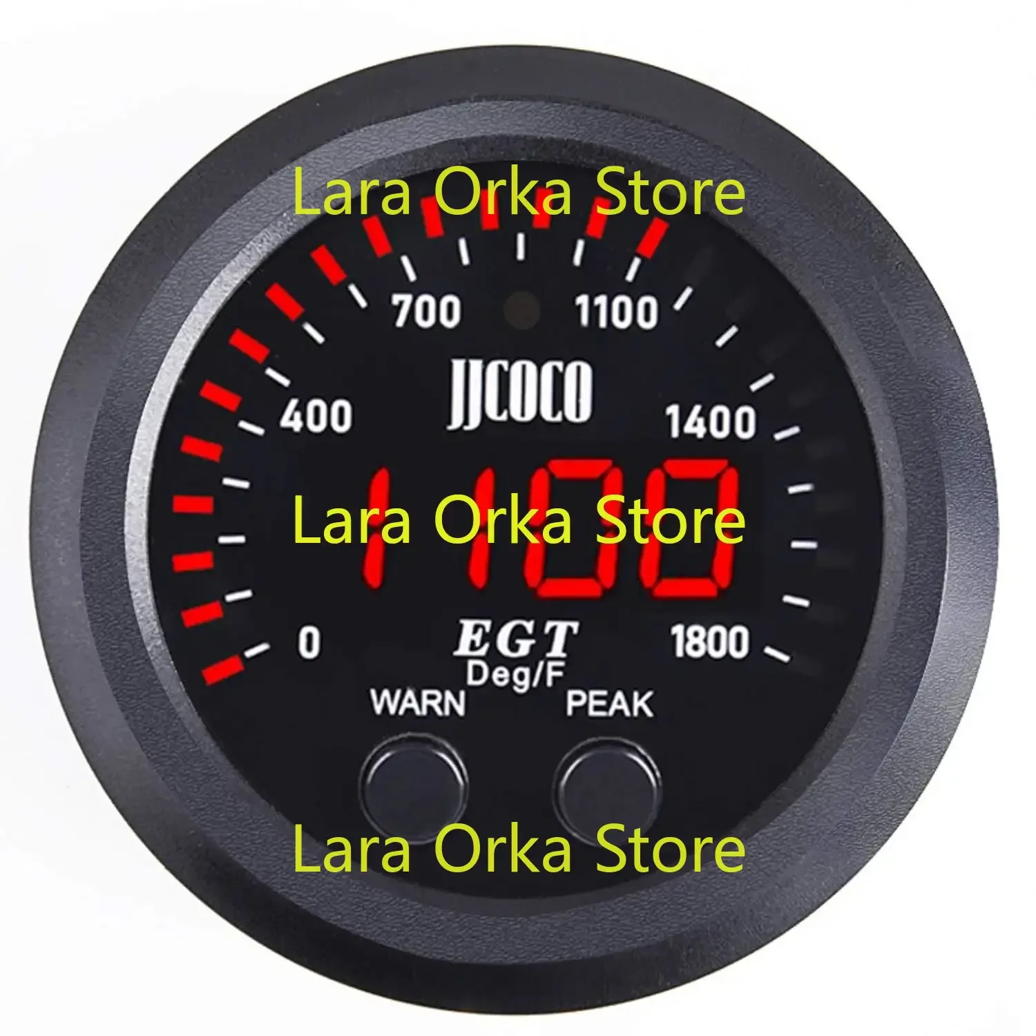 

Gas Temperature EGT Gauge Kit Car Gas Temperature Gauge 2‑1/16in 52mm Ultra Thin 0‑1800℉ Red LED Universal with Sensor