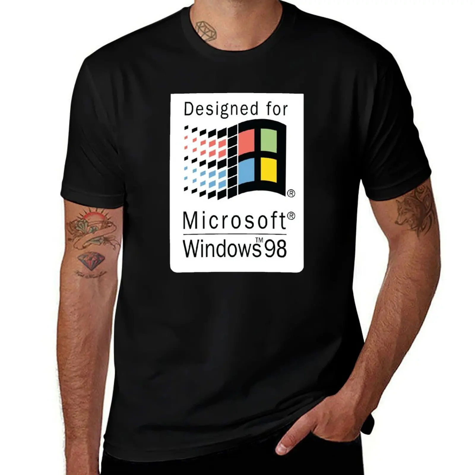 Designed for Microsoft Windows 98 T-Shirt Big Size Daily Wear T-Shirt