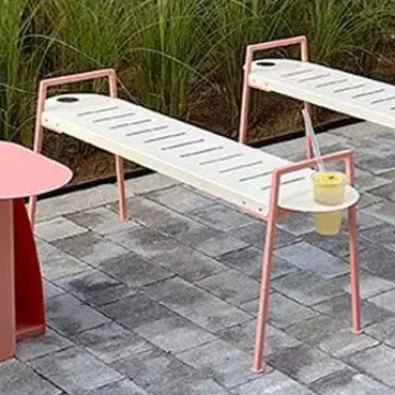 

Nordic Outdoor Metal Bench Park Scenic Area Leisure Bench Outdoor Store Entrance Queue Waiting for Rest Chair