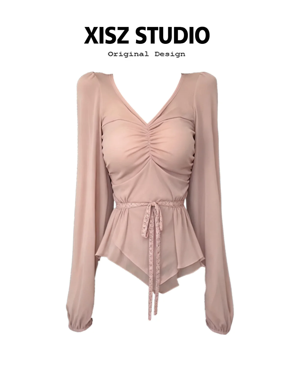 

Женская розовая футболка в Корейском стиле Y2k Рваная футболка 90-х годов Модная винтажная футболка с длинным рукавом Эмо 2000-х Эстетические футболки Осень 2025 г.