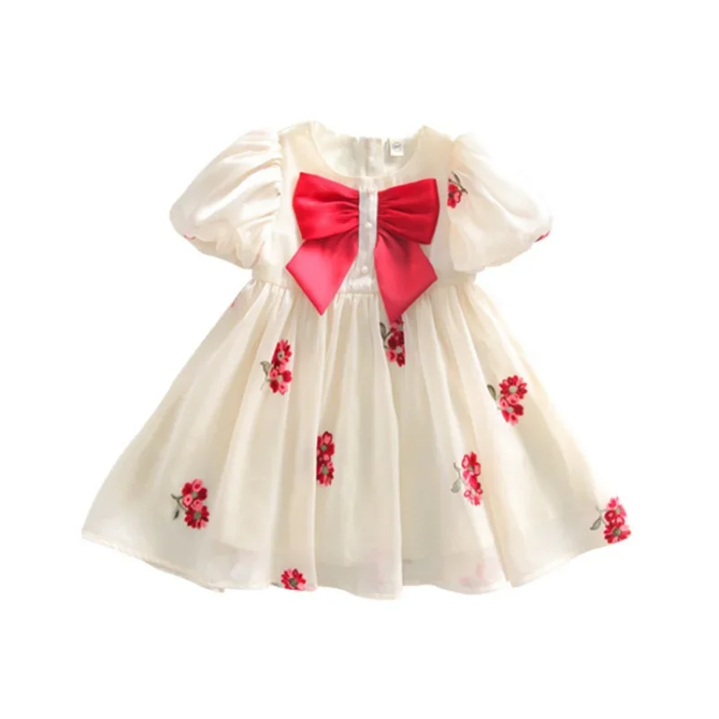 Sweet Princess Bow Dress girls Shirt 3-8 anni abbigliamento per bambini